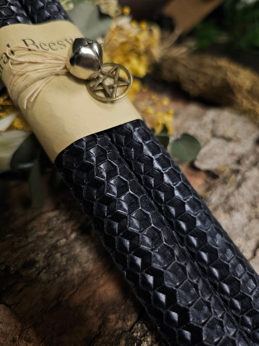 Black Beeswax Candles (Pair)