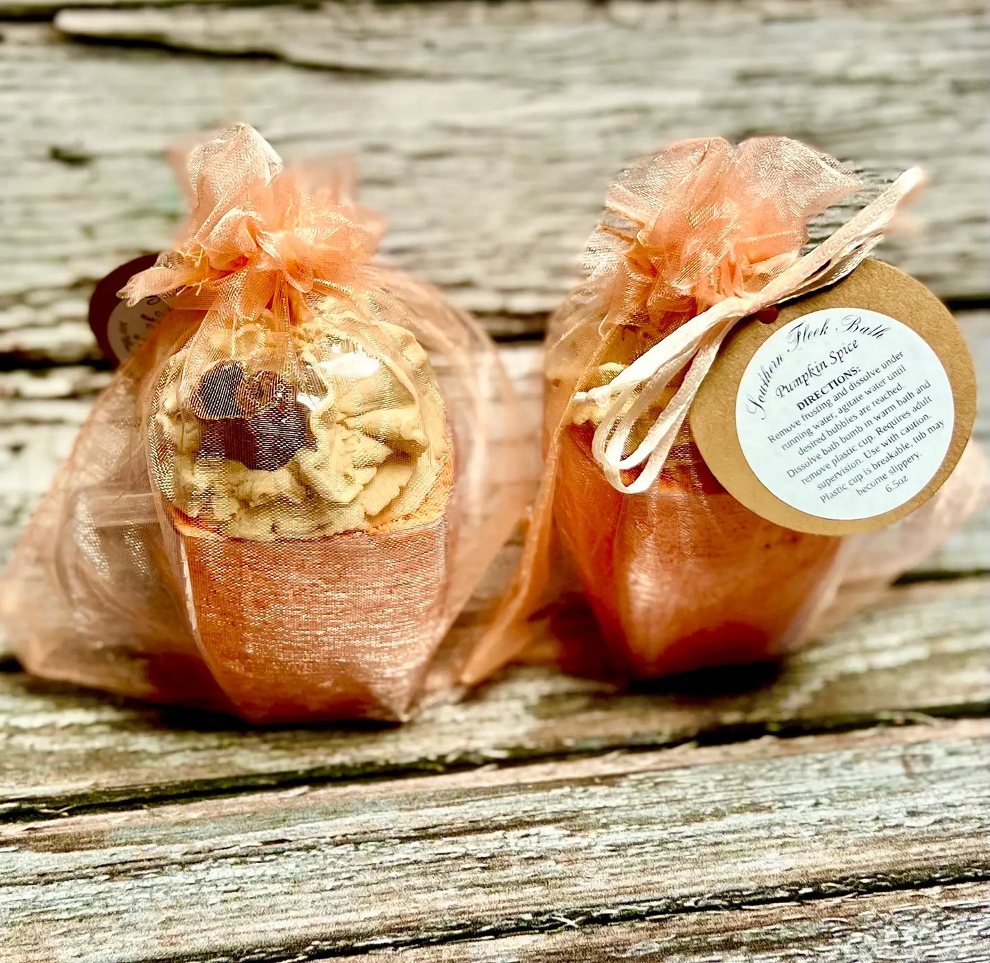 Pumpkin Spice Bath Bomb with Bubble Frosting