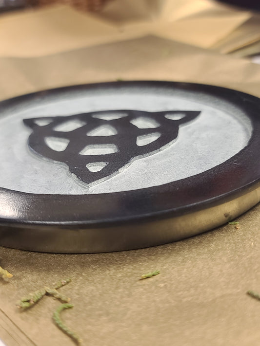 Triquetra Carved Soapstone Altar Tile (6")