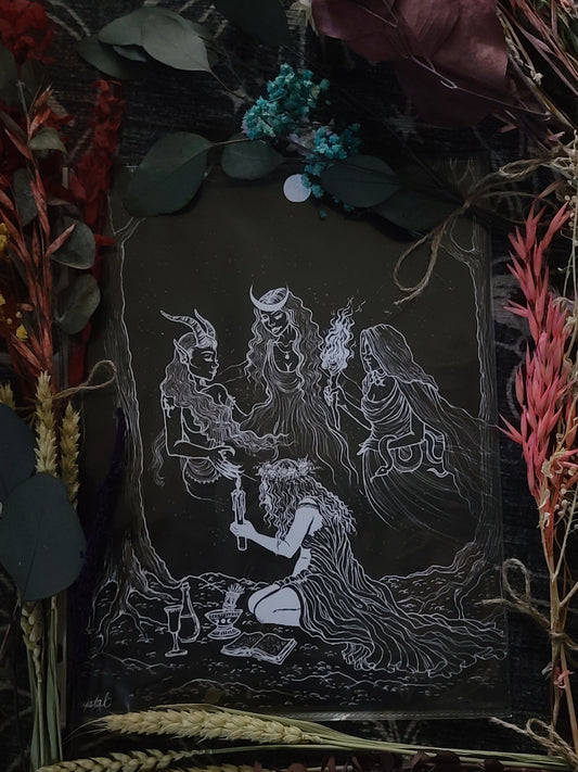 “We are always watching over you, dearest daughter…" Artwork Print by Crystal Diaz