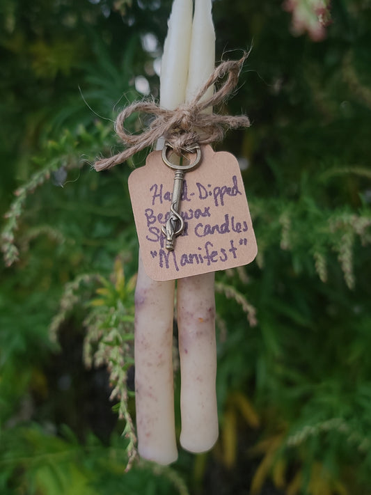 "Manifest" Organic Hand-Dipped Intention Tapers