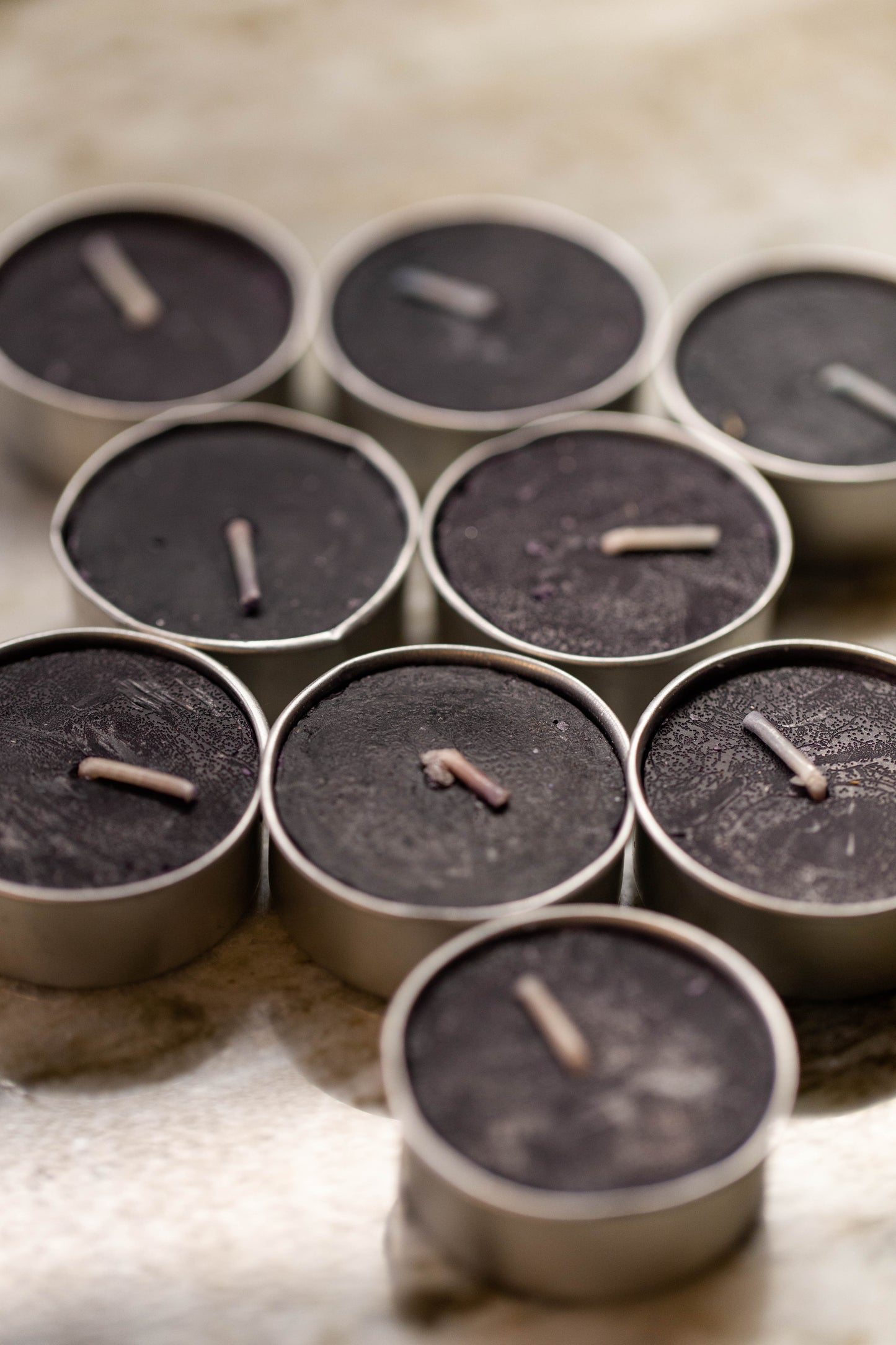 BLACK Tealight Candle for banishing, separation, truth, divination, wisdom, protection, curses