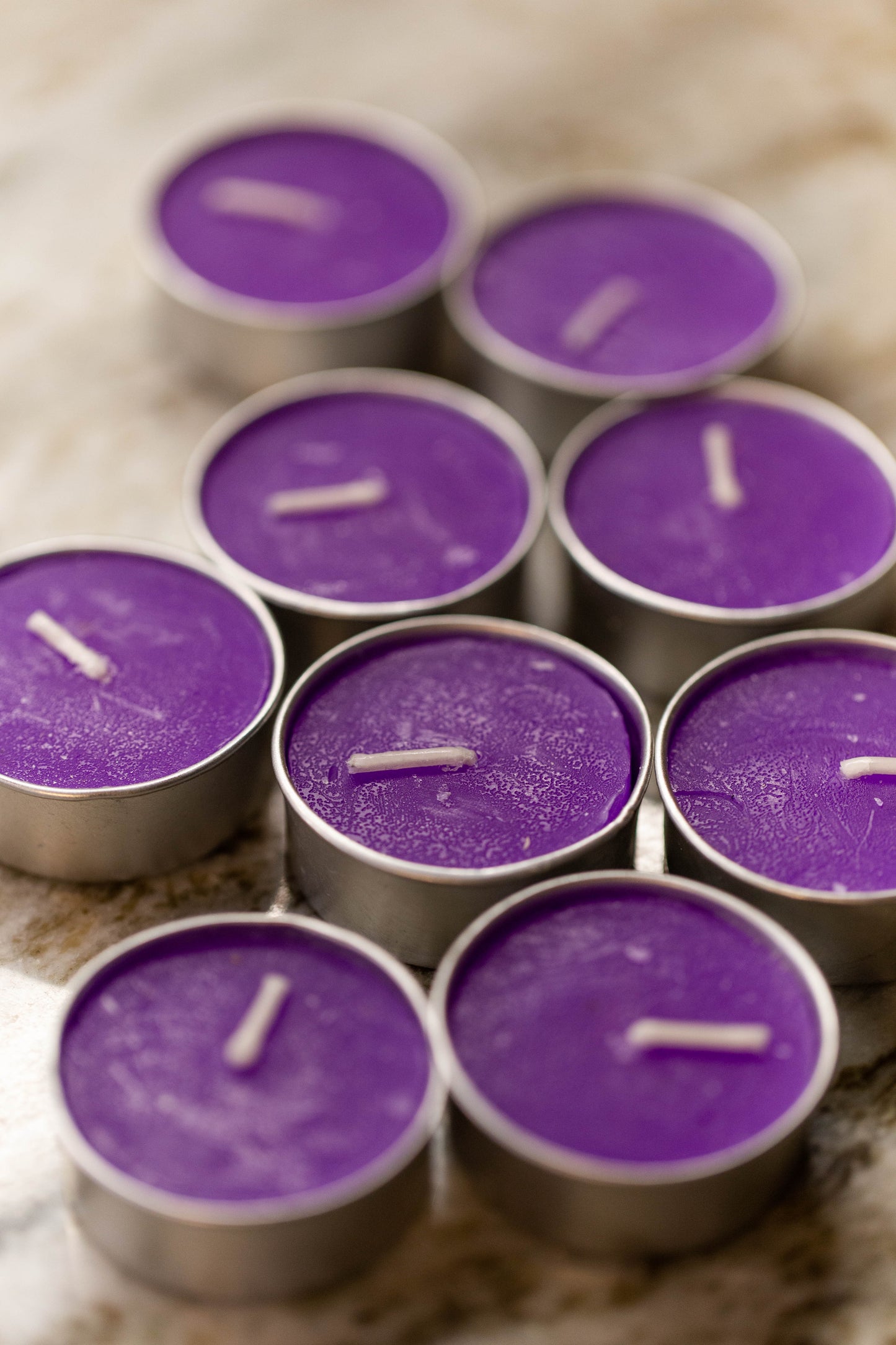 PURPLE Tealight for Spirit, job interviews, mental power, psychic power, protection, respect, spirituality, overcoming fears, wisdom, writing, influence