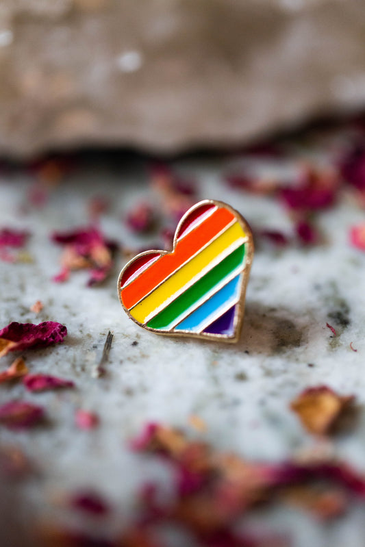 Pride Heart Enamel Pin (Supports Youth Pride, Inc)