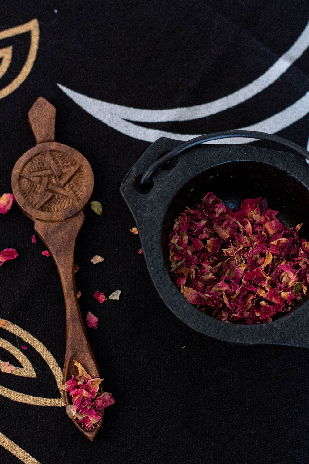 Pentacle Wooden Carved Altar Spoon