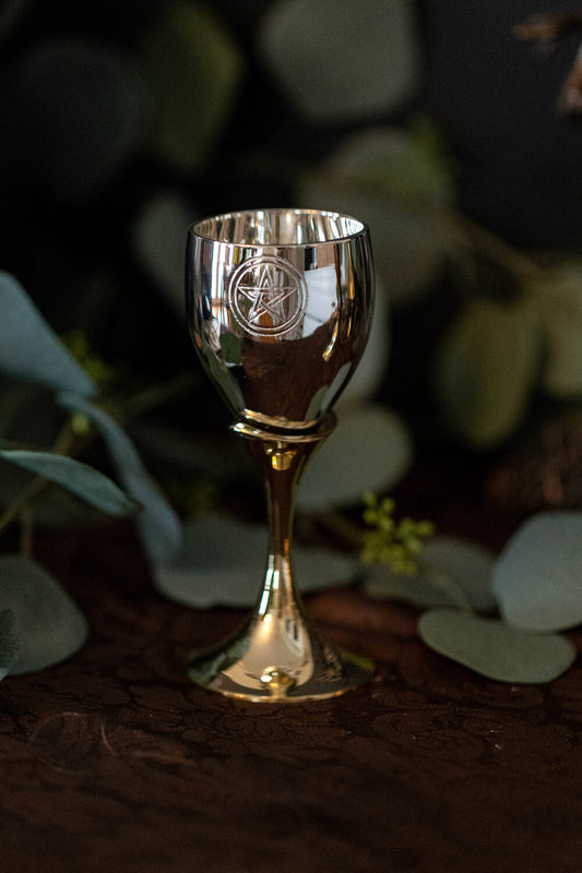 Pentacle Silver and Brass 5" Chalice