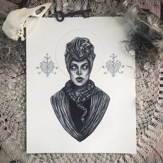 Voodoo Queen Fine Art Print - Marie Laveau 5x7" by Caitlin McCarthy