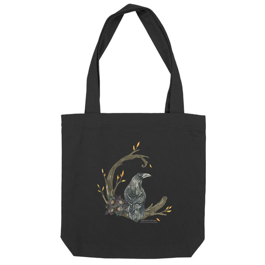 Maeva's Cottage - Crow Familiar - Recycled Heavyweight Totebag