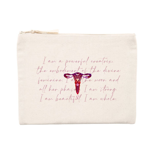 Divine Yoni Recycled Zipper Bag