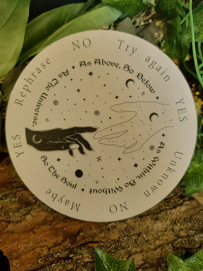 "As Above, So Below" Dual-Sided Wooden Pendulum Board