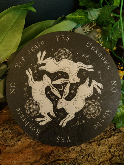 "Hares" Dual-Sided Wooden Pendulum Board