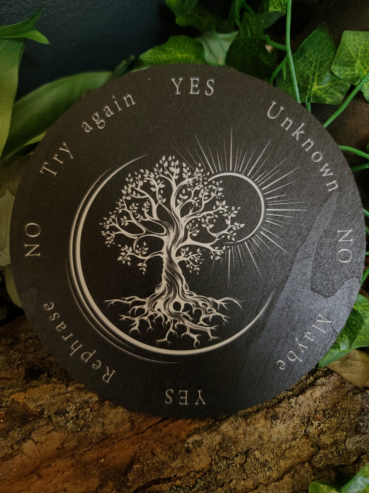 "Tree of Life" Dual-Sided Wooden Pendulum Board