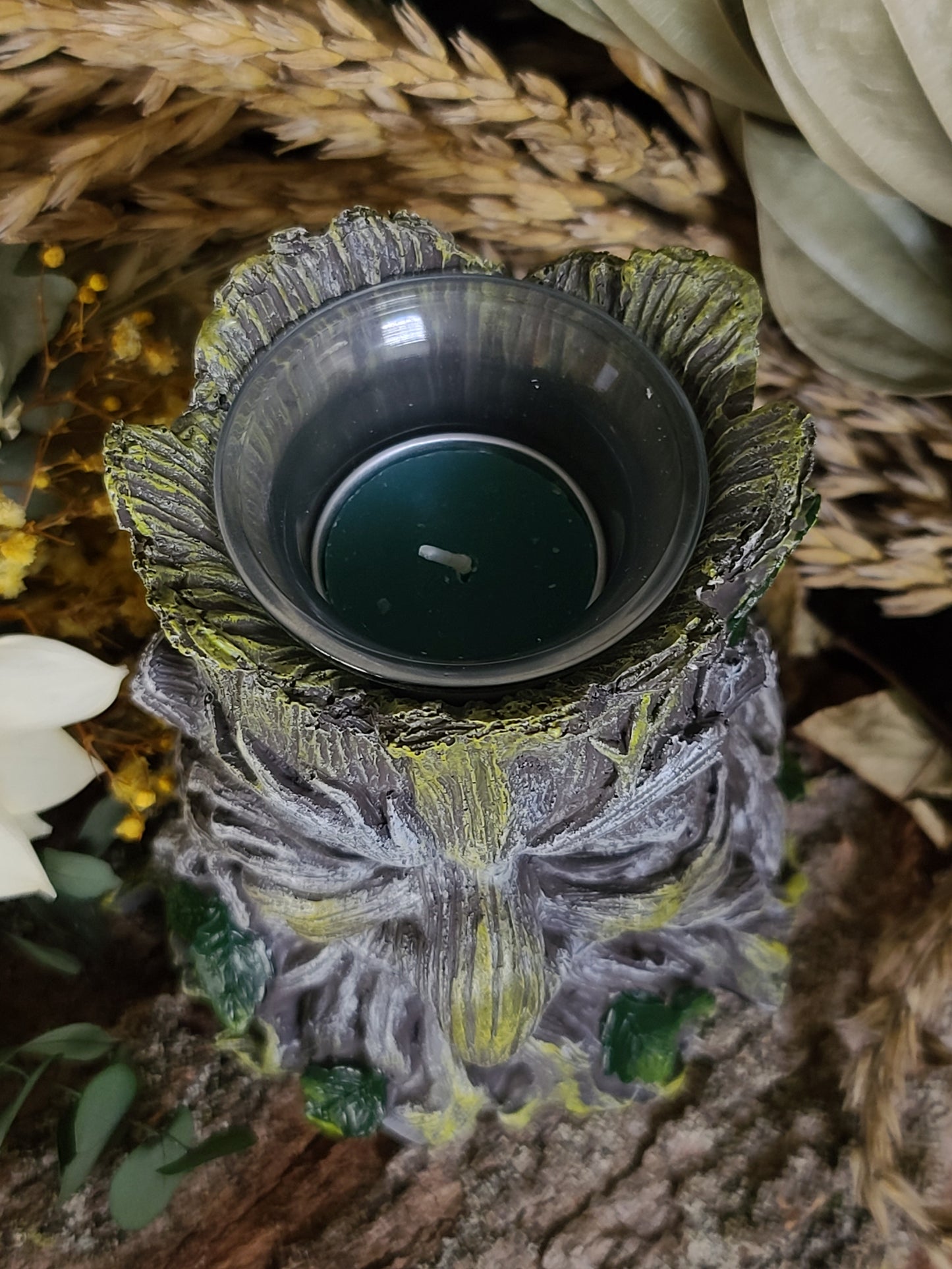 Green Man Candle Holder