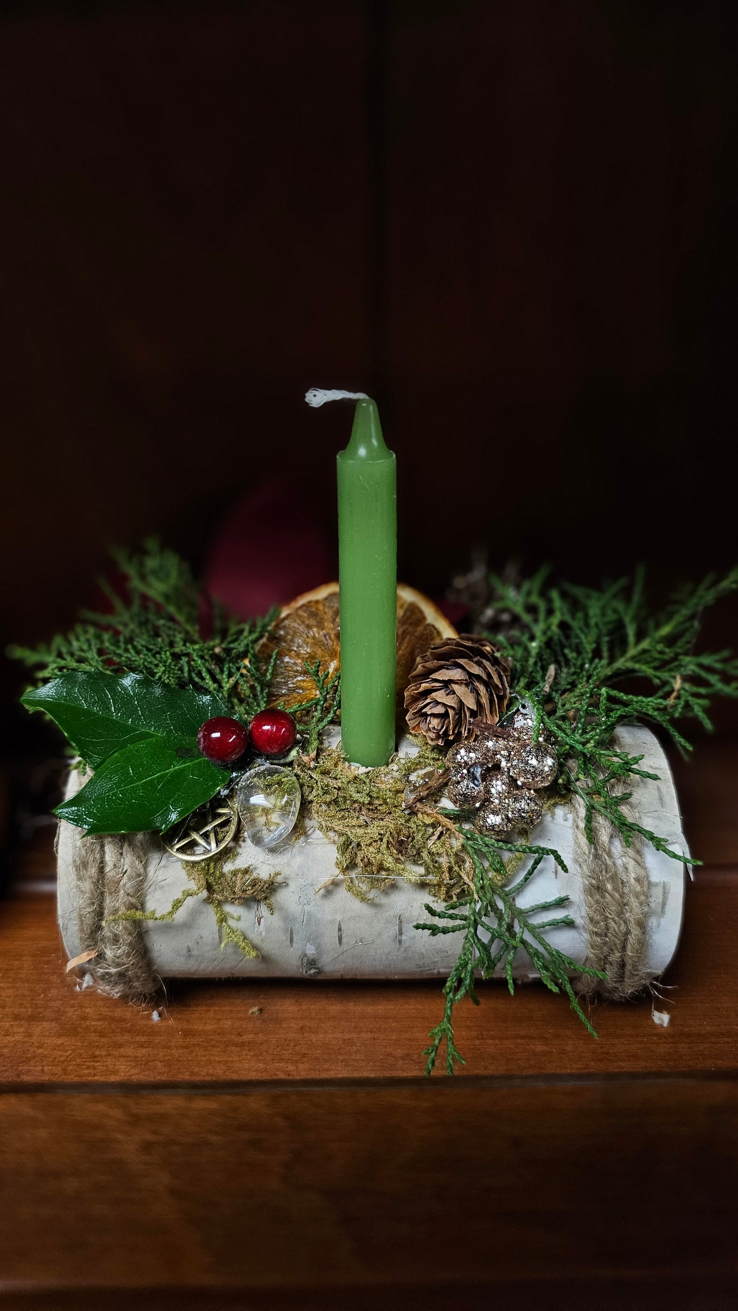 Altar Yule Log (Handcrafted & Blessed by Maeva) #7