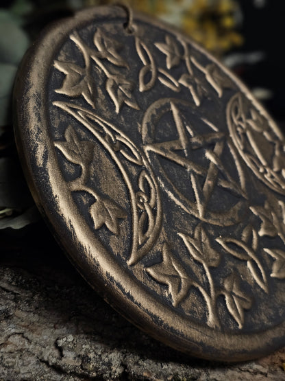 Triple Moon Terracotta Plaque (8")