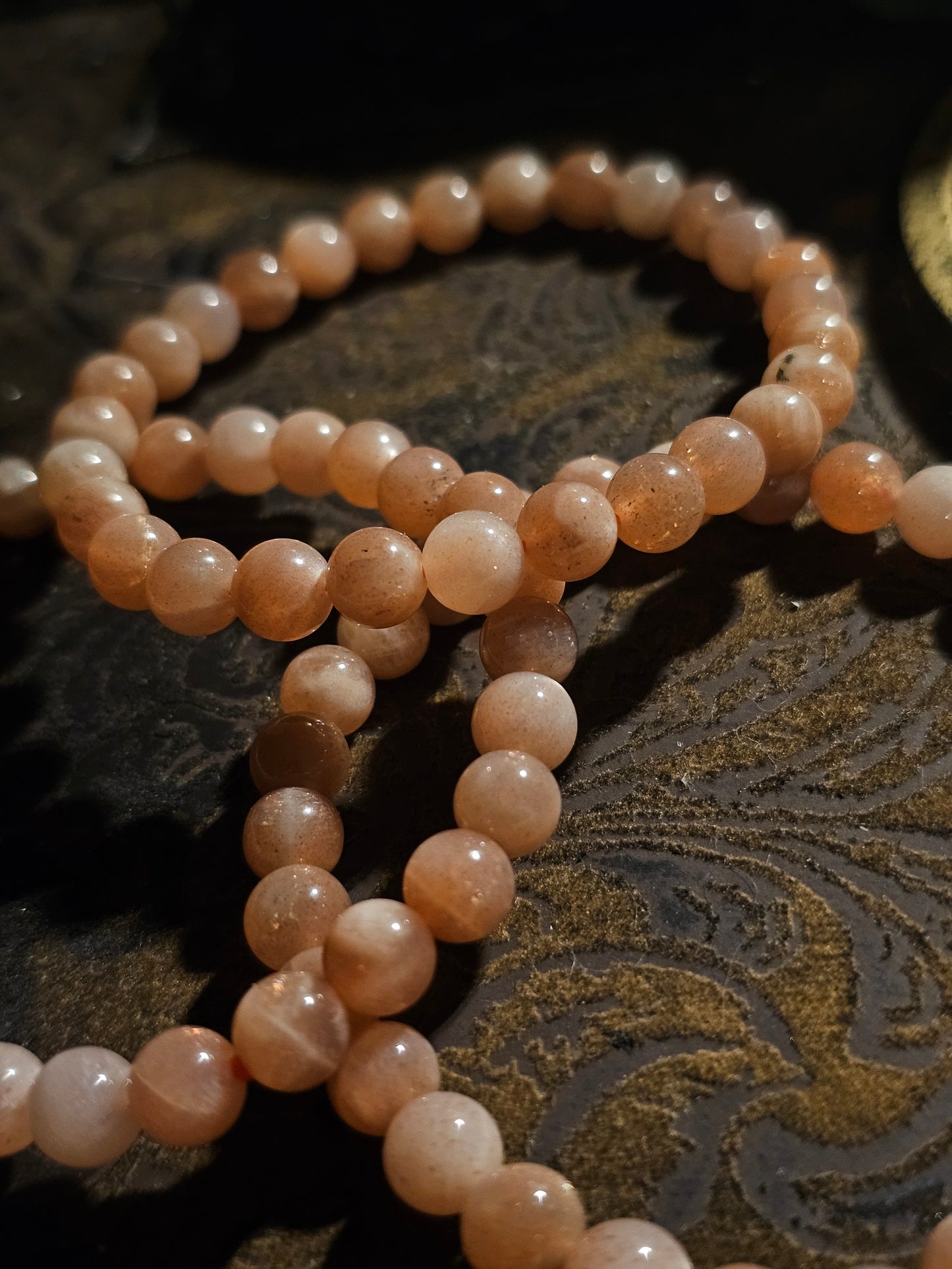 Peach Moonstone Authentic Crystal Bracelet