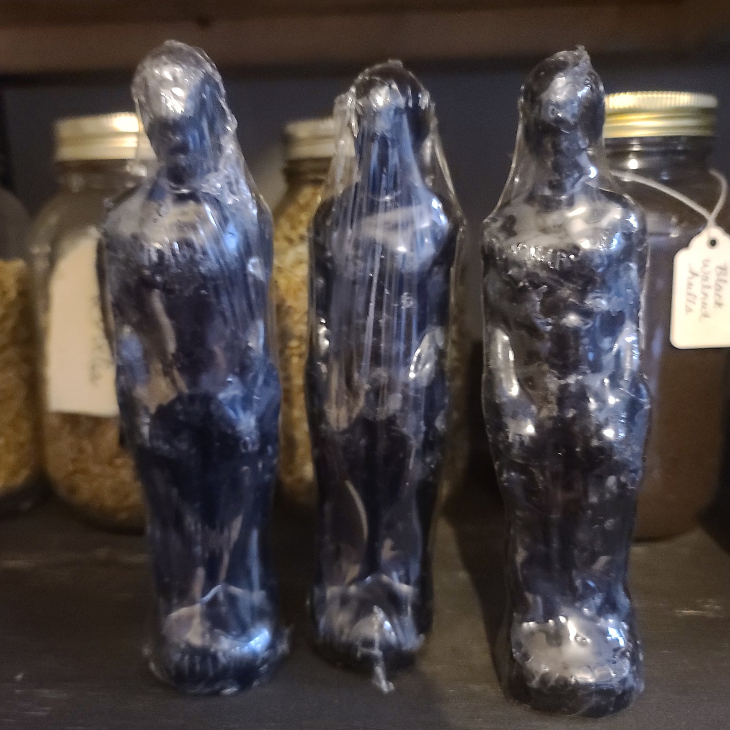 Male Figure Candle (Black) - Protection, Banishing, Wisdom, Absorb/Project Negative Energies, Curses/Binding, Anti-Anxiety/Depression, Self-Love, Masculine Energy, Sympathetic Magick (Poppet Alternative)