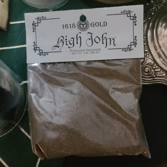 1618 Gold - HIGH JOHN - Powder Incense for aiding spells of luck, protection, and prosperity