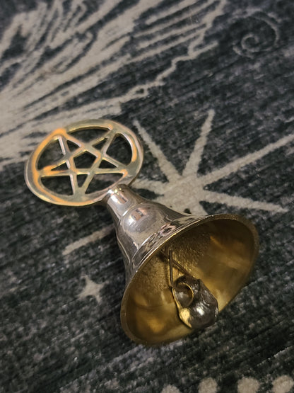 Pentacle Brass Altar Bell