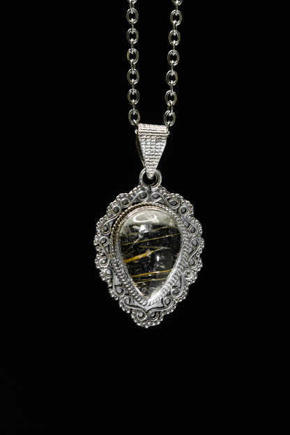 Rutilated Quartz Sterling Silver .925 Necklace