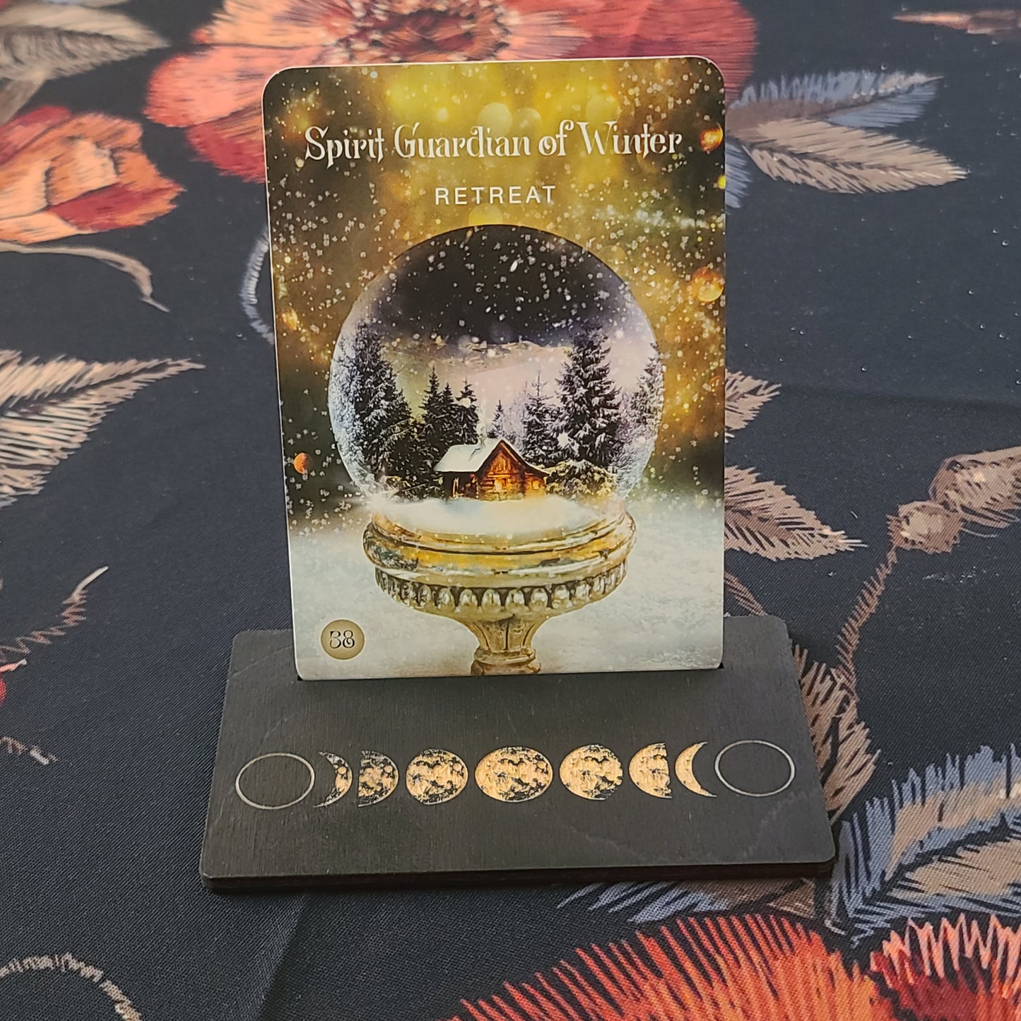 Engraved Moon Phase Single Tarot/Oracle Card Holder
