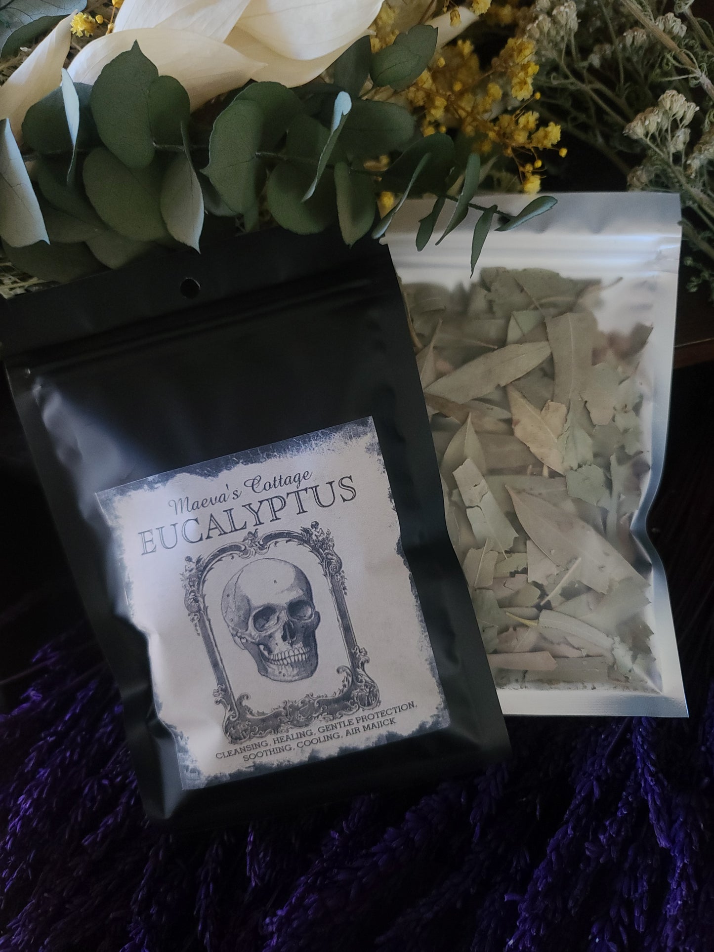 Eucalyptus for healing, gentle protection, cleansing, calming