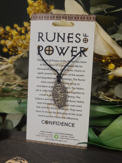 Runes of Power Confidence Pewter Necklace