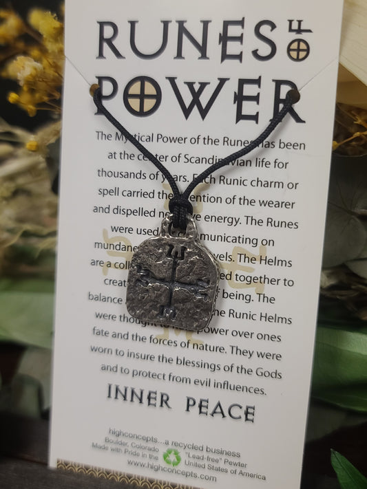 Runes of Power Inner Peace Pewter Necklace