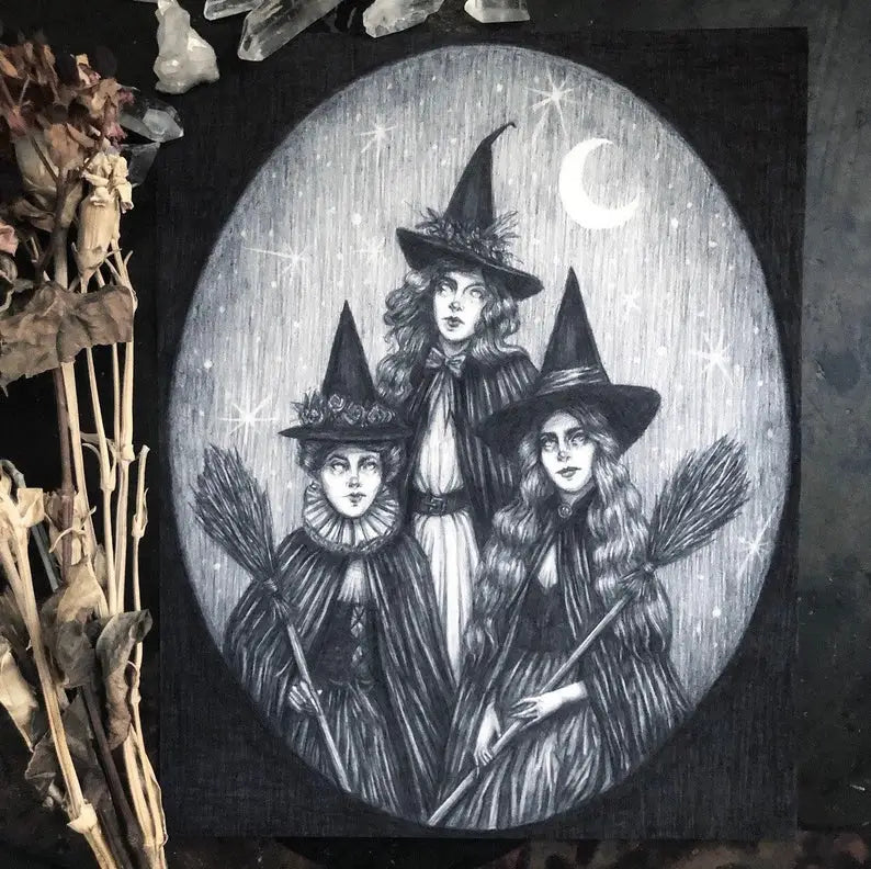 Toil and Trouble Fine Art Print - Witch Coven 8x10" by Caitlin McCarthy
