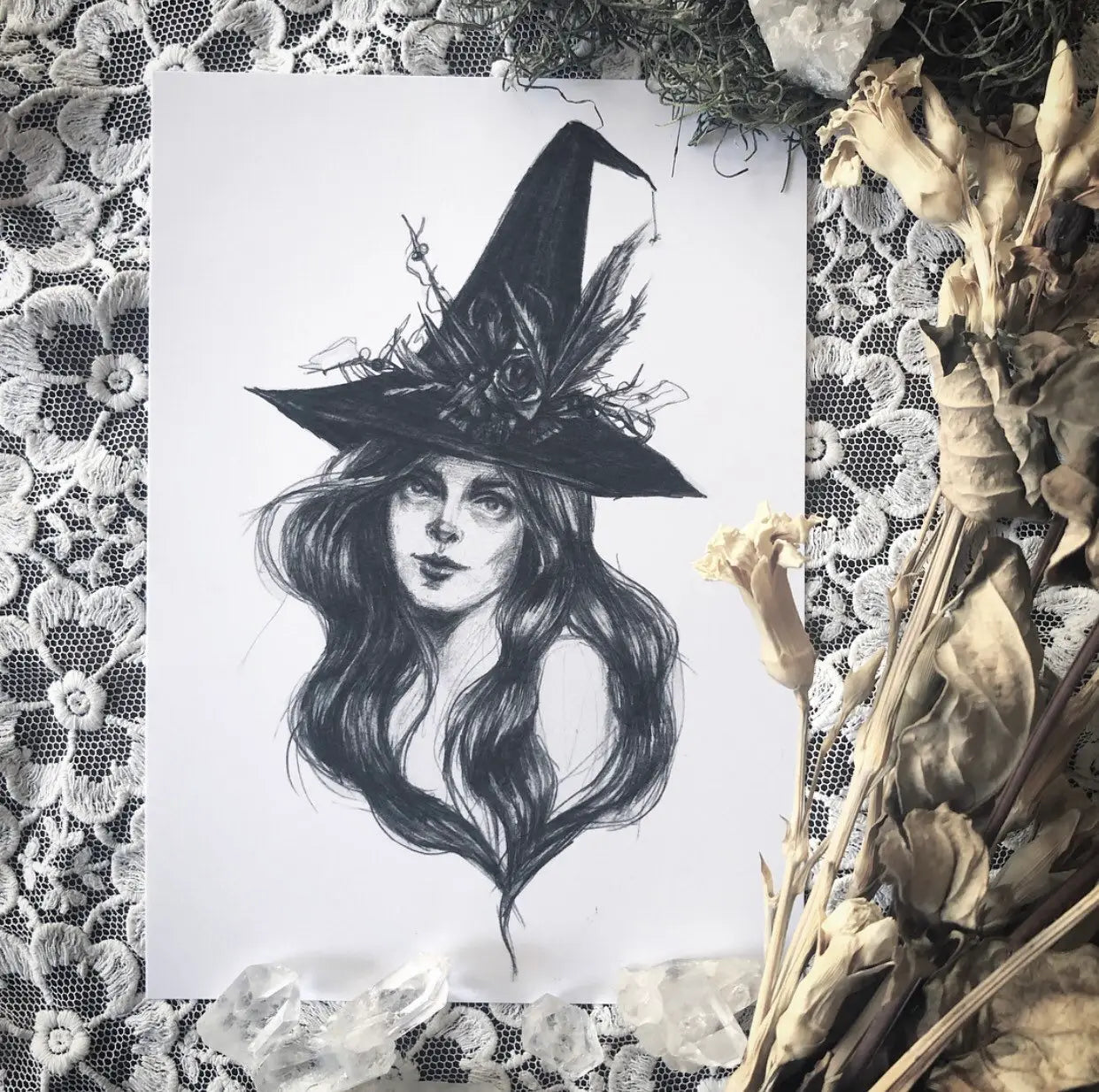 Woodland Witch Fine Art Print - Green Witchcraft 5x7" by Caitlin McCarthy