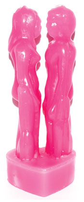 Pink Face to Face Figure Candle