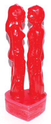 Red Face to Face Figure Candle