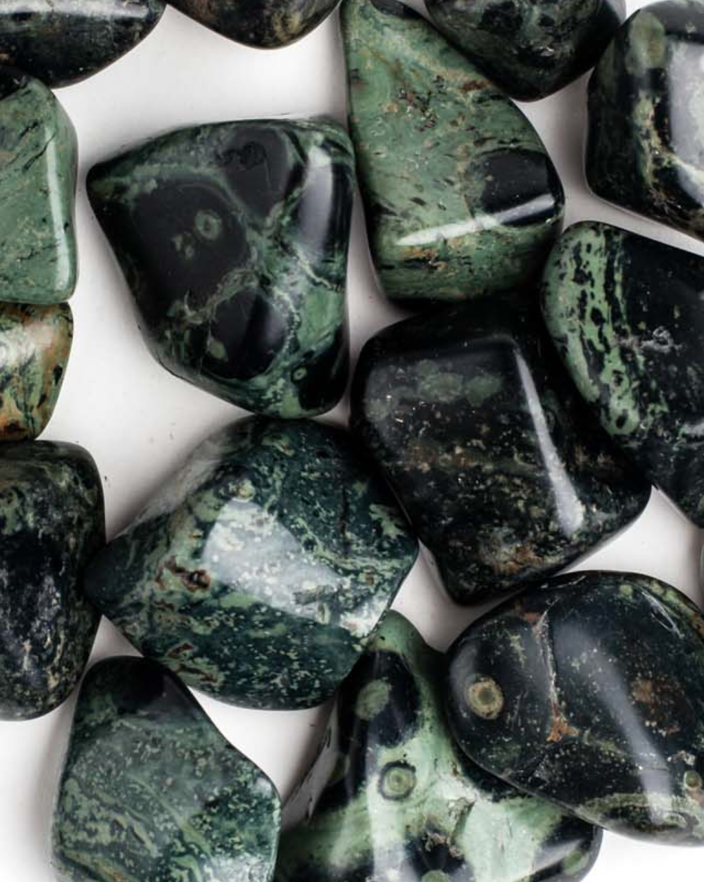 Kambaba "Crocodile" Jasper | Green Stromatolite (Tumbled)