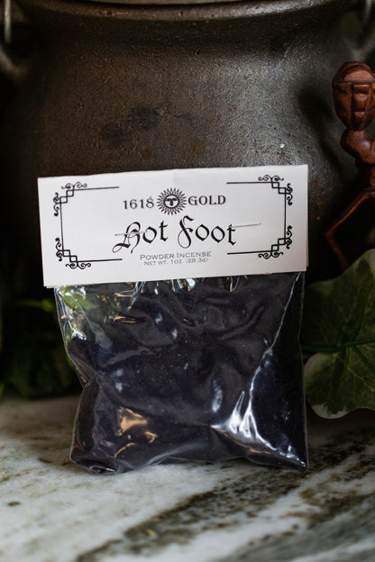 1618 Gold - HOT FOOT - Powder Incense for driving away undesired people, curses enemies