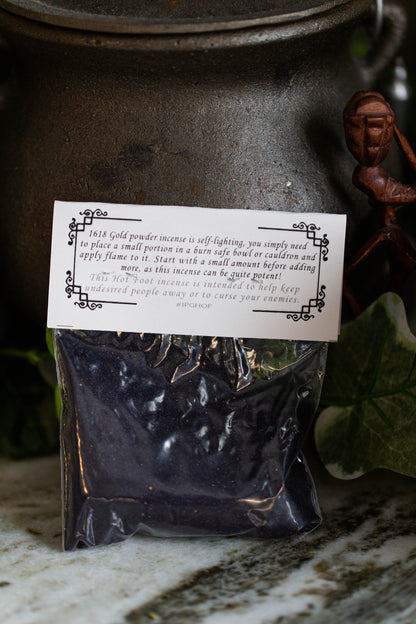 1618 Gold - HOT FOOT - Powder Incense for driving away undesired people, curses enemies