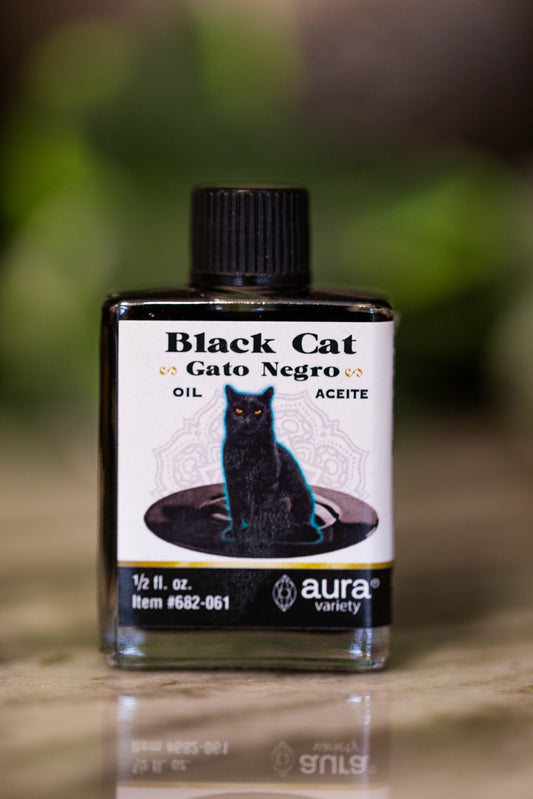 BLACK CAT Conjure Oil for good fortune, overcoming financial difficulties, bringing happiness and prosperity