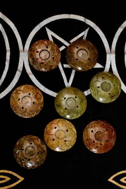 Lotus Soap Stone Carved Incense Stick/Cone Holder
