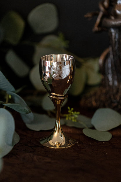 Pentacle Silver and Brass 5" Chalice