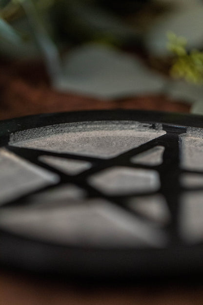 Pentacle Carved Soapstone Altar Tile (6")