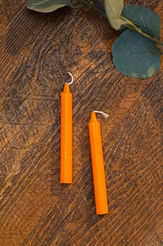 ORANGE Chime Candle for attraction, business, motivation, creativity, study/education, opportunity
