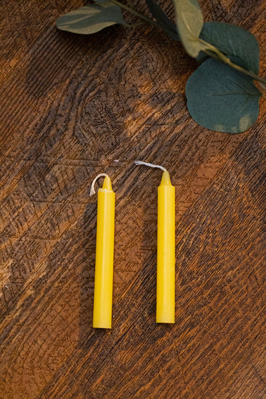YELLOW Chime Candle for communication, creativity, happiness, success, gratitude, Air Element