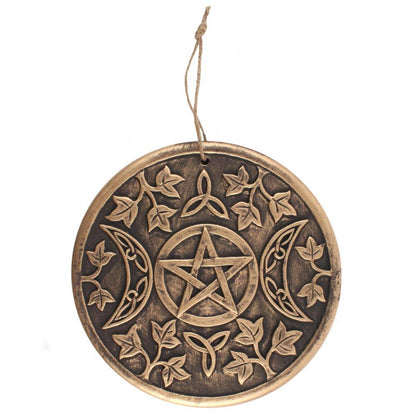 Triple Moon Terracotta Plaque (8")