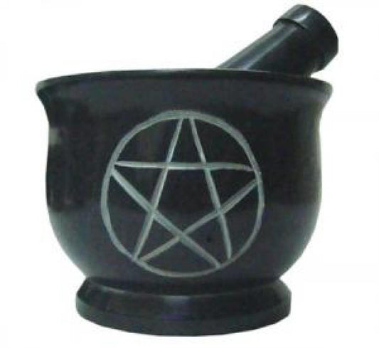 Pentacle Soapstone Mortar & Pestle