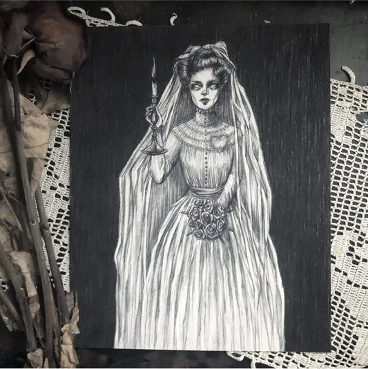 Til Death Fine Art Print - The Bride - Haunted Mansion 5x7" by Caitlin McCarthy