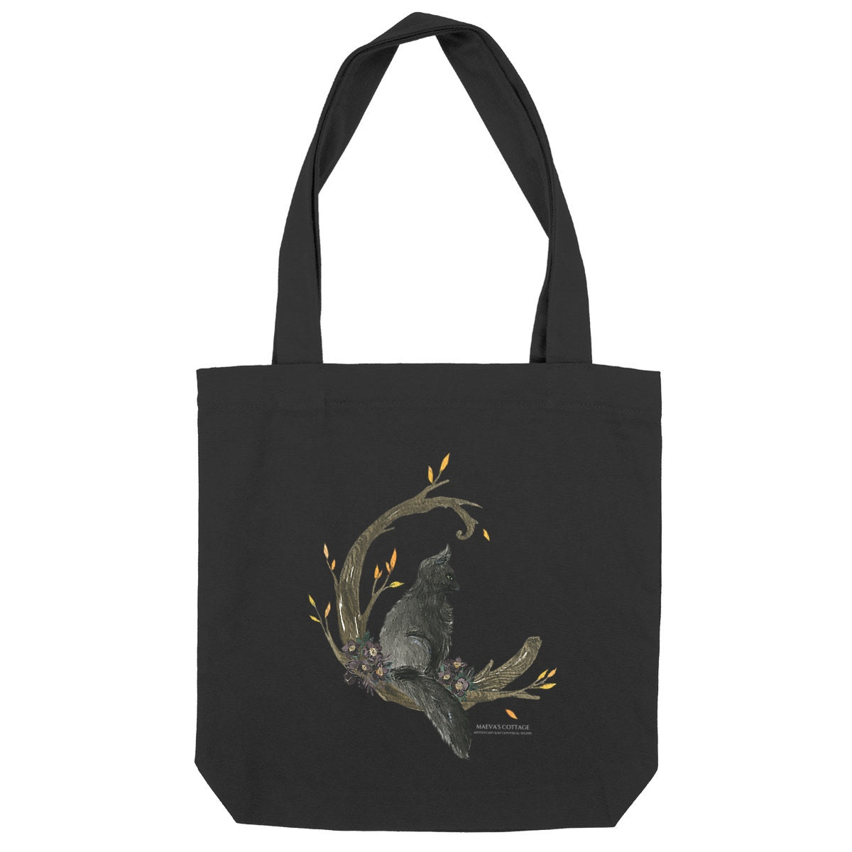 Maeva's Cottage - Cat Familiar - Recycled Heavyweight Totebag